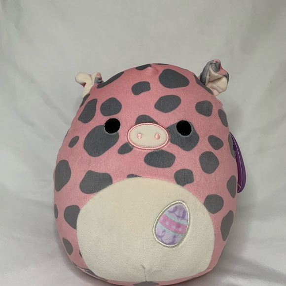 Squishmallows 8” Aquitaine the Pink Pig with Grey Spots - Picture 1 of 4